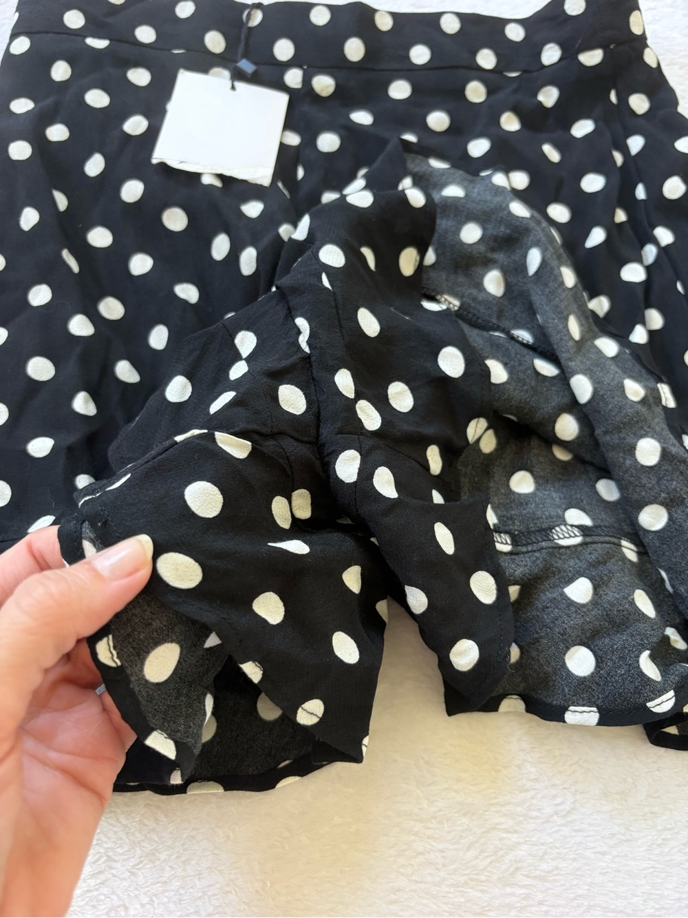 Zara Black Polka Dot Ruffle Skort - Picture 8 of 9